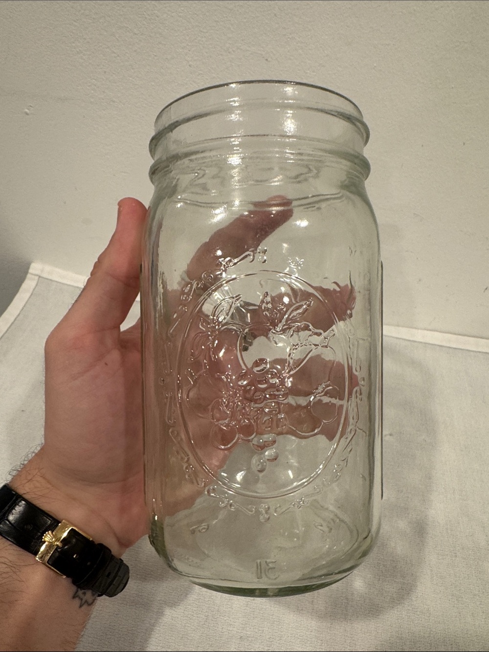 Vintage Ball Glass Mason Jar 1975 Fruit - Clear